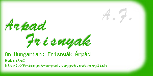 arpad frisnyak business card